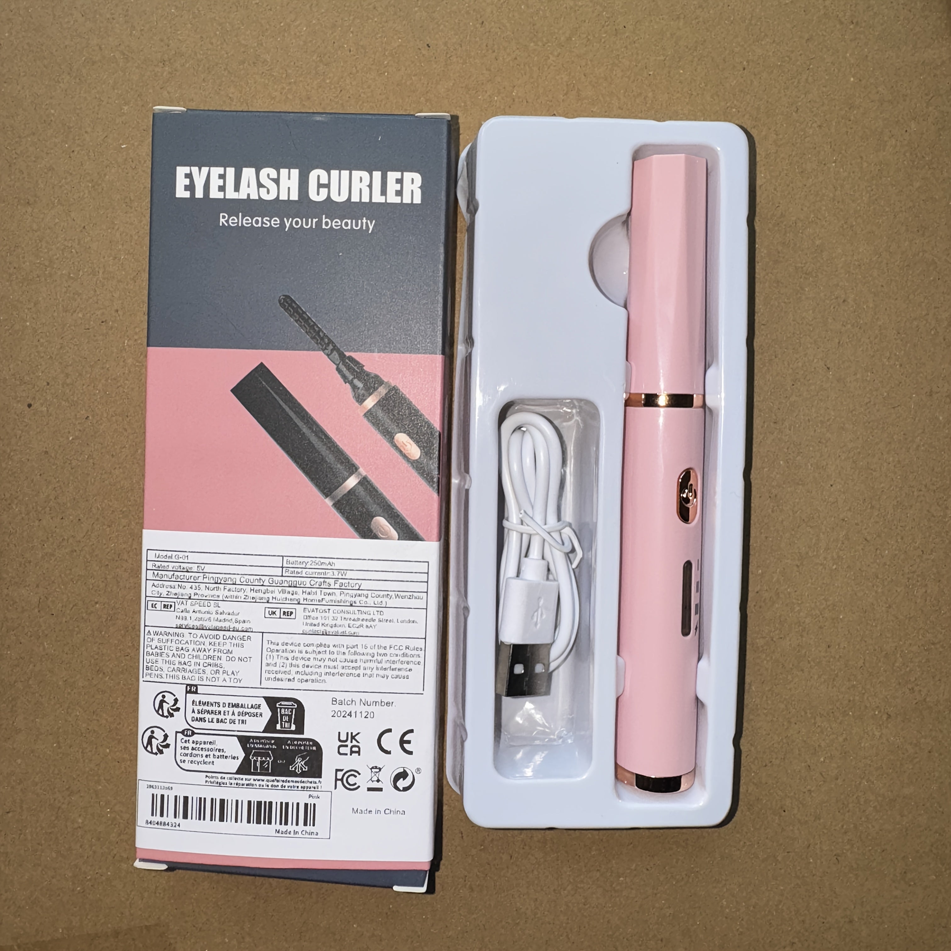 Электрическая щипцы для ресниц USB с перезаряжаемым нагревом, безопасна для всех форм глаз