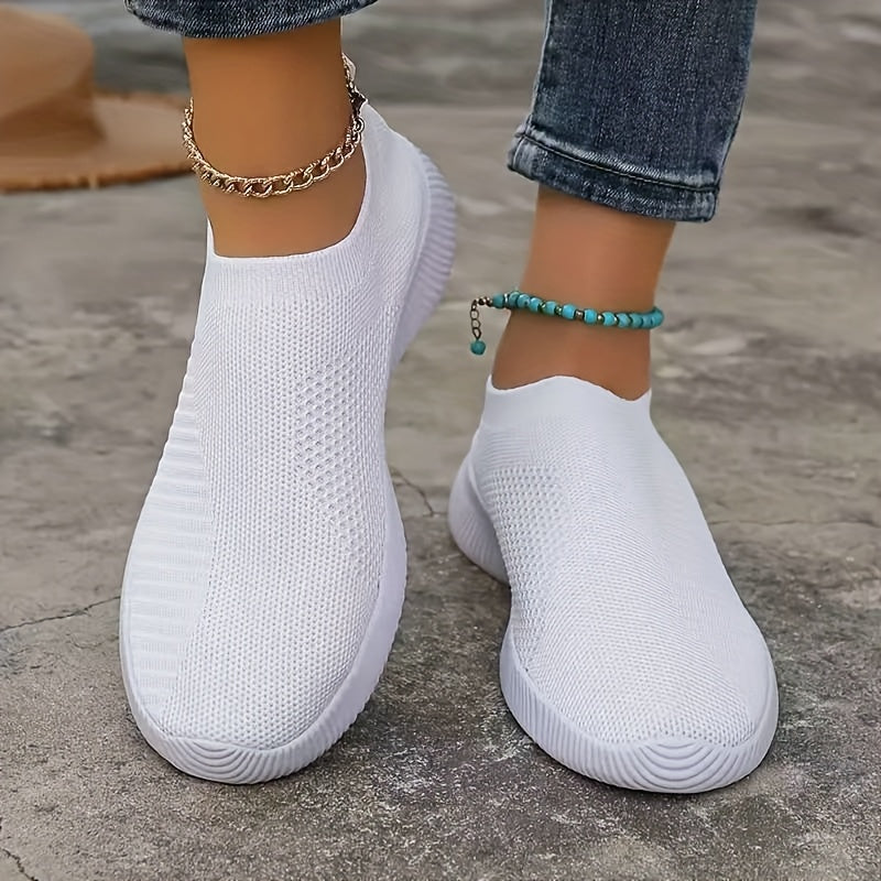 Women's Pink Mesh Slip-On Sneakers Lightweight Breathable Athletic Shoes