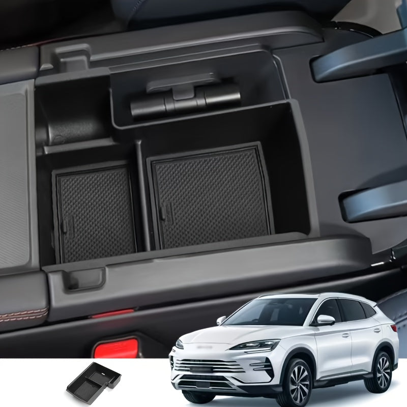 Car Interior Plastic Armrest Storage Box Dual Compartments for Accessories