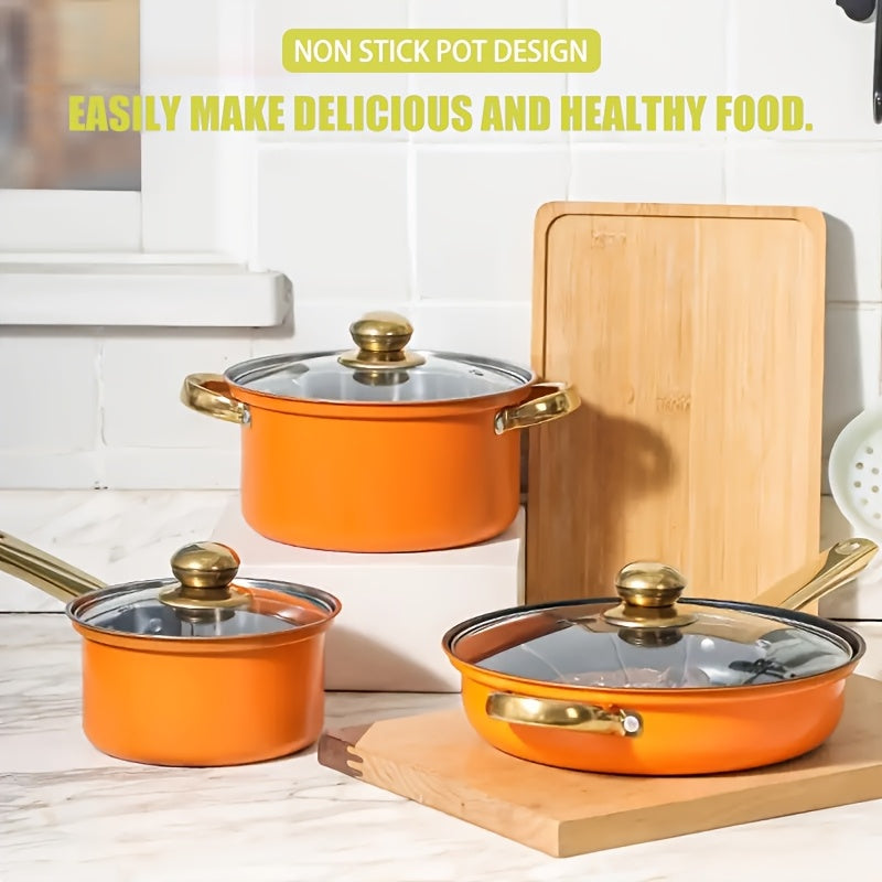 Stainless Steel Cookware Set 12 Pieces Soup Frying Milk Pots Kitchen