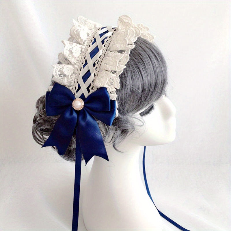 Maid Style Hair Accessory Headband with Non-slip Duck Billed Clips for Women