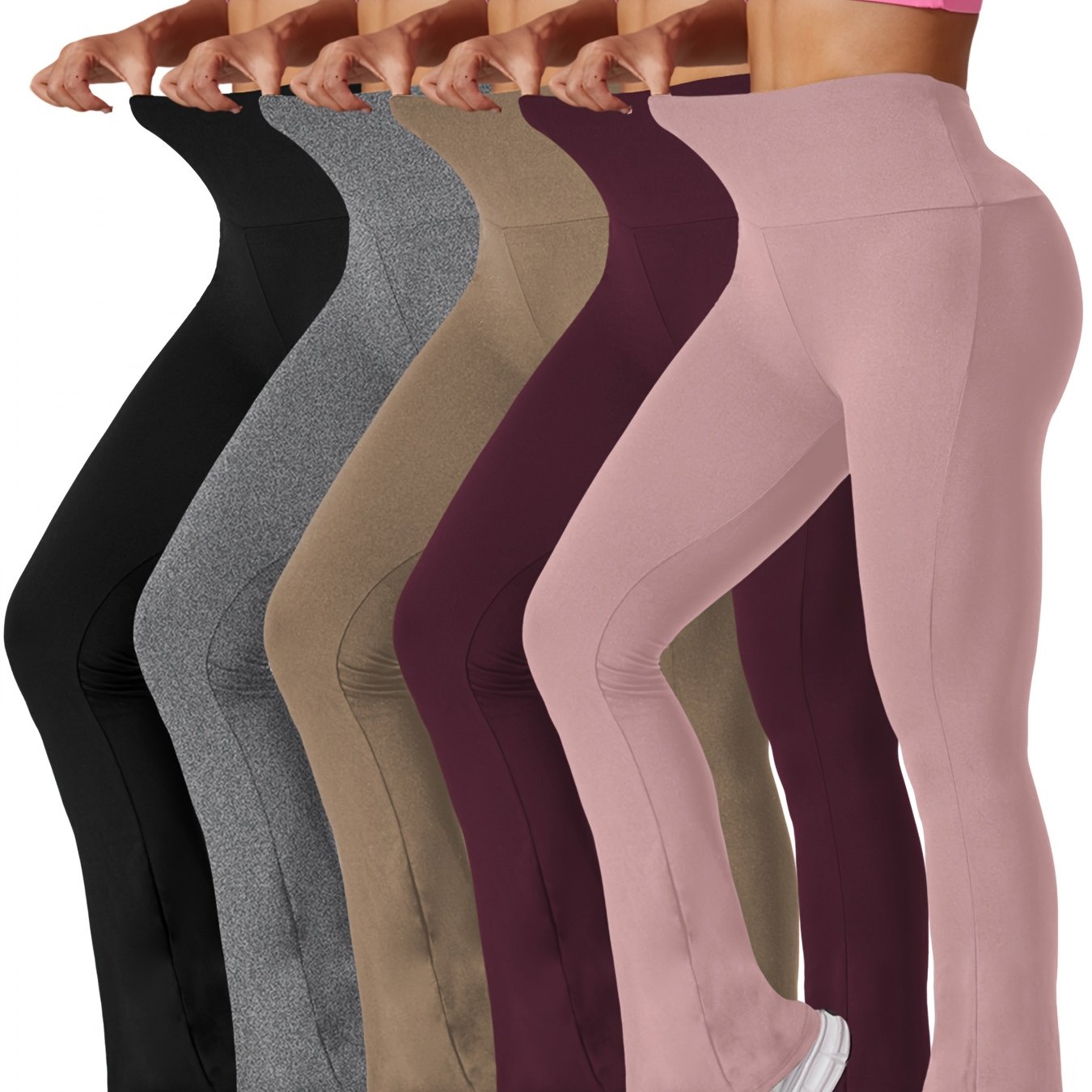 Women's Plus Size Flare Pants Leggings High Waist Tummy Control Soft Bootleg