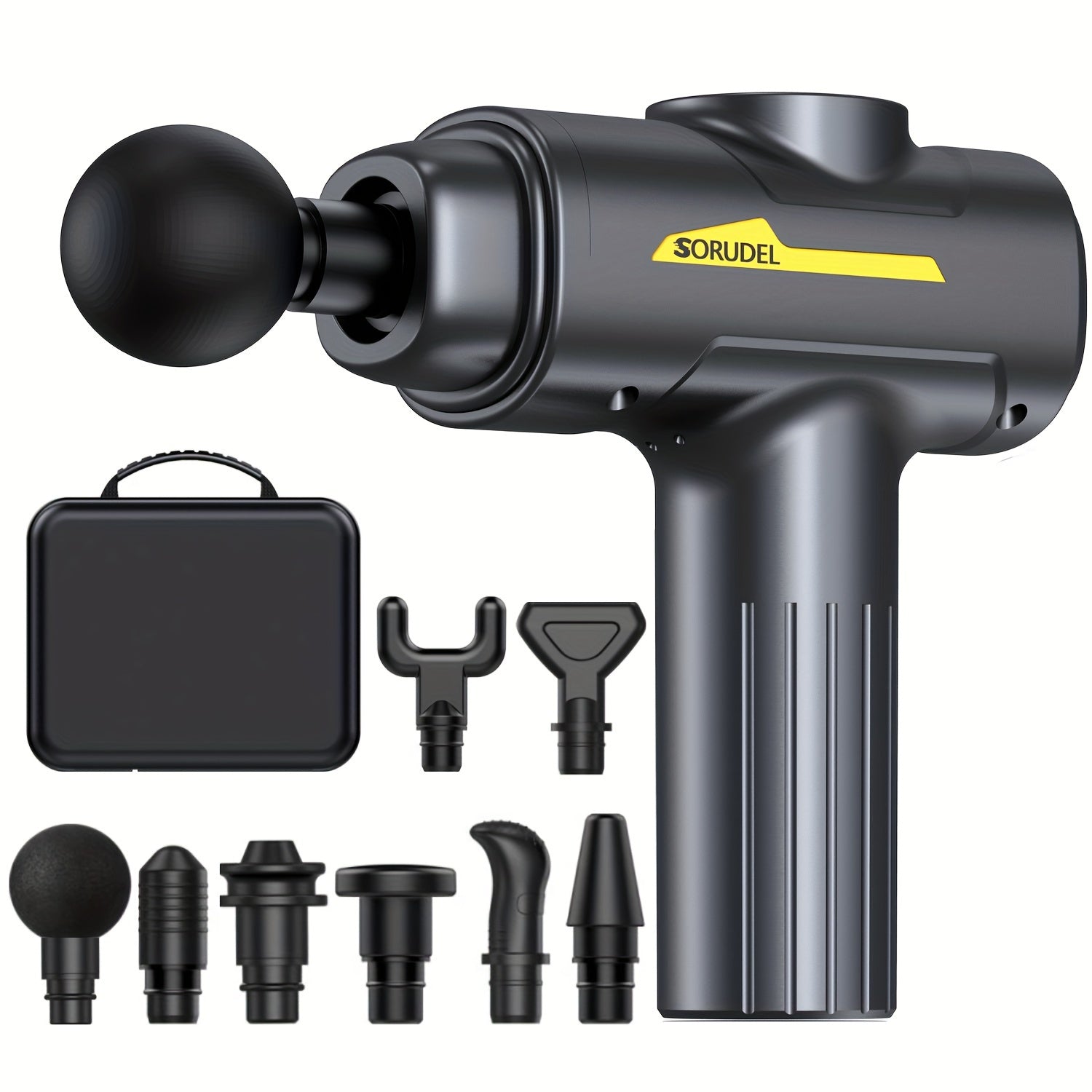 Deep Tissue Massage Gun with 8 Heads Rechargeable Handheld Electric Muscle Fascia Gun