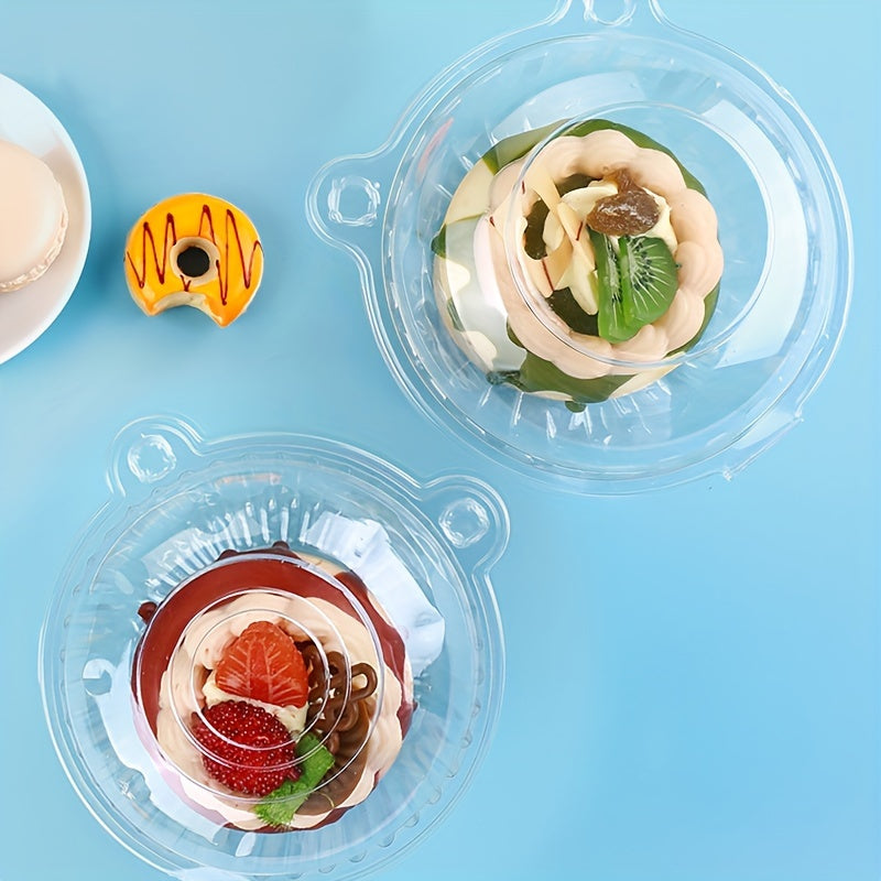 Bir martalik shaffof plastmassa keks konteynerlari, yopilishi uchun flip top bilan, 10 20 30 ta paket