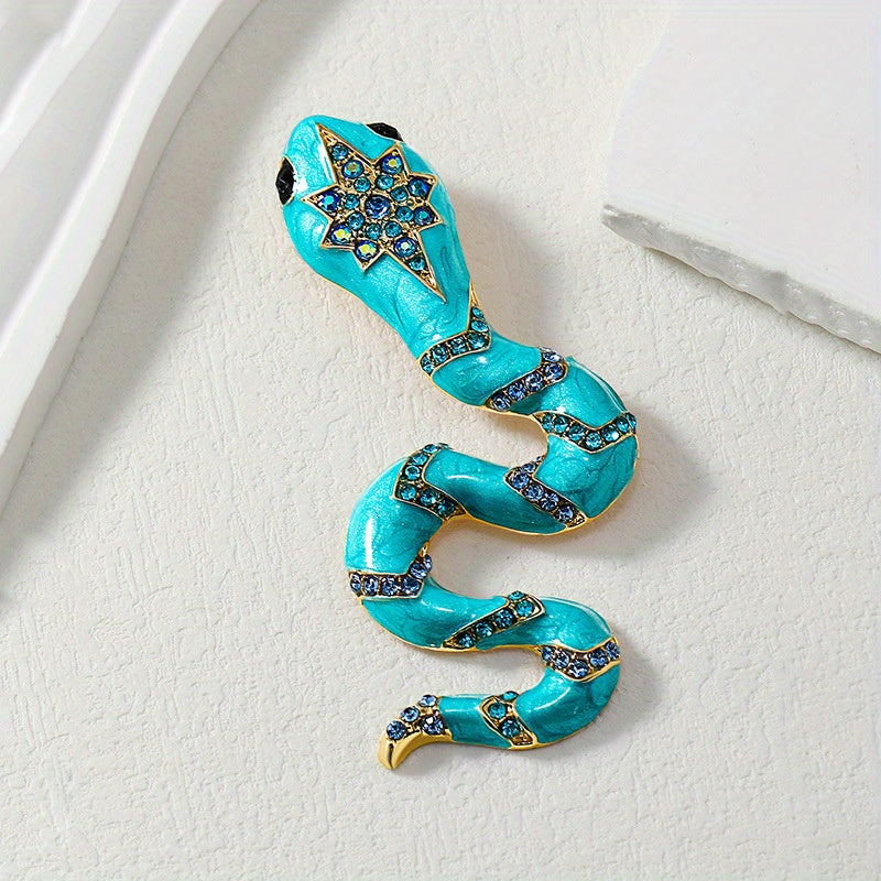 Enamel Snake Brooch Animal Pin Corsage Jewelry Gift for Women