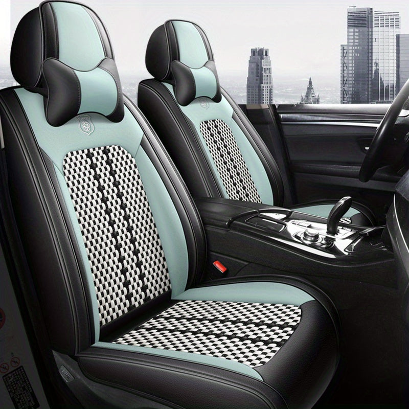 Summer Cooling Breathable Seat Cover Set for SUVs Low Profile Checkered