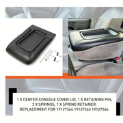 Center Console Cover Lid Replacement Kit for SUV Truck with Pins Springs Hinge