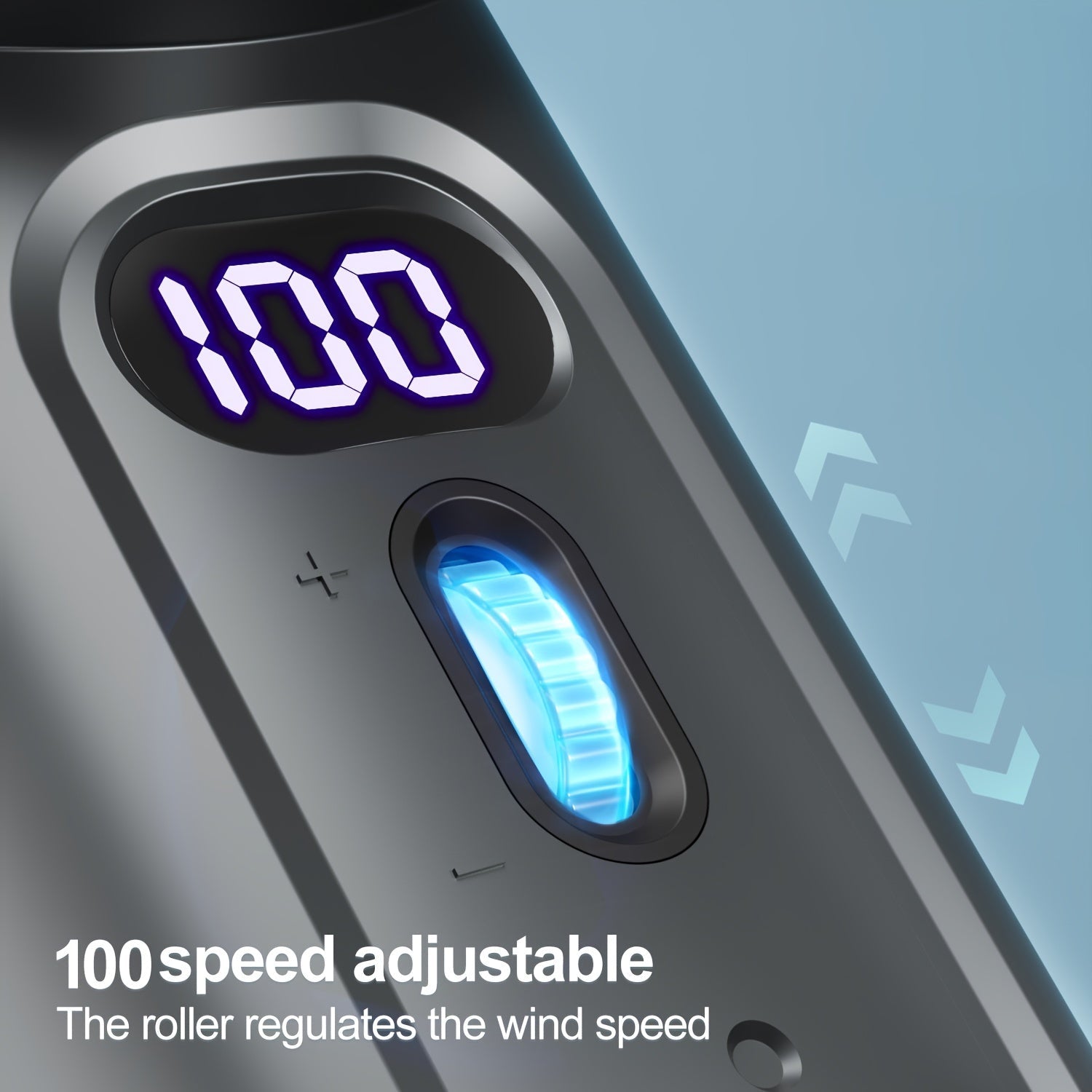 Ventilador de mano recargable por USB portátil mini ventilador con 100 ajustes de velocidad y pantalla LED