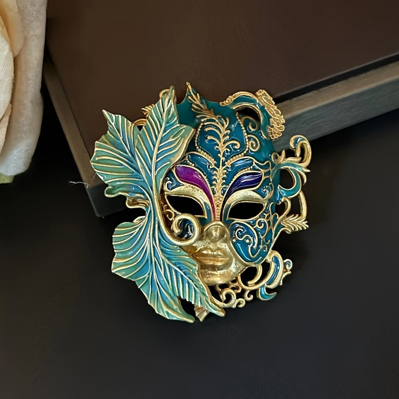 Ayollar uchun zamonaviy vintage emal niqob brosh pin - kechki tadbirlar va maxsus holatlar uchun ideal