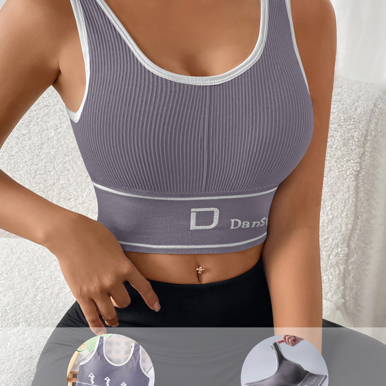 Plus Size Sports Bra Tank Top Non-Padded Backless Yoga Running