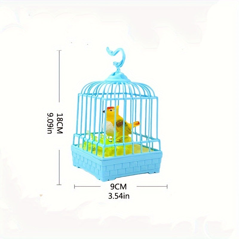 Voice-Controlled LED Birdcage with Sound and Light in Pink or Blue for Pet Birds