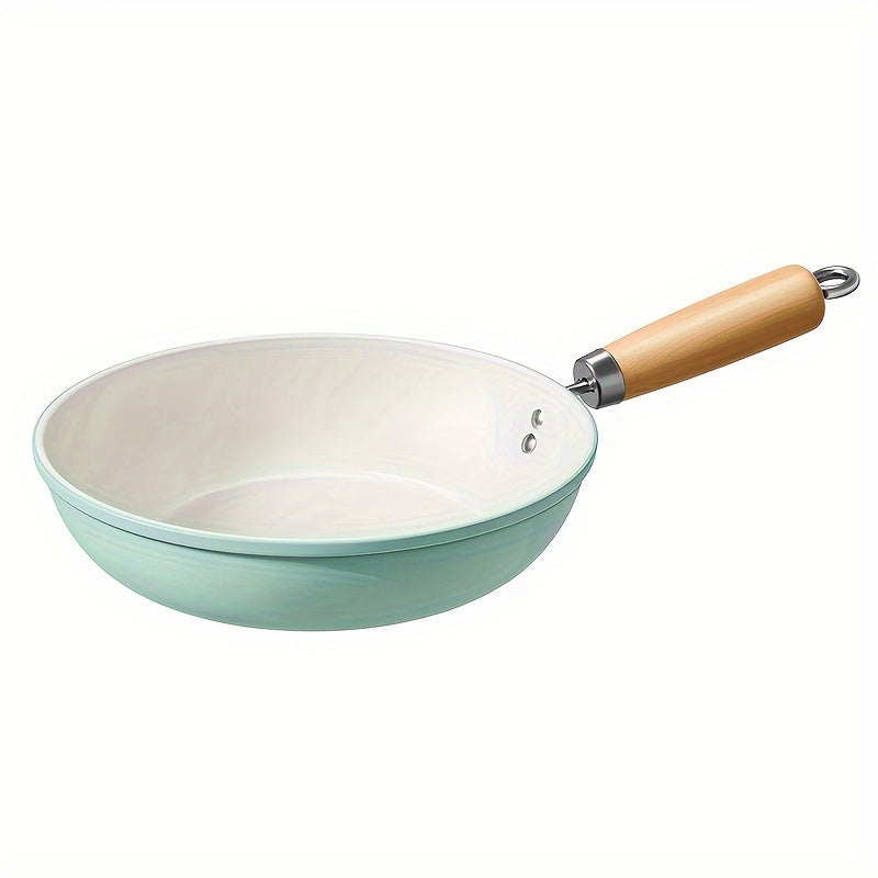 Non-Stick Ceramic Frying Pan Skillet with Cast Iron Handle for Induction Gas Stoves