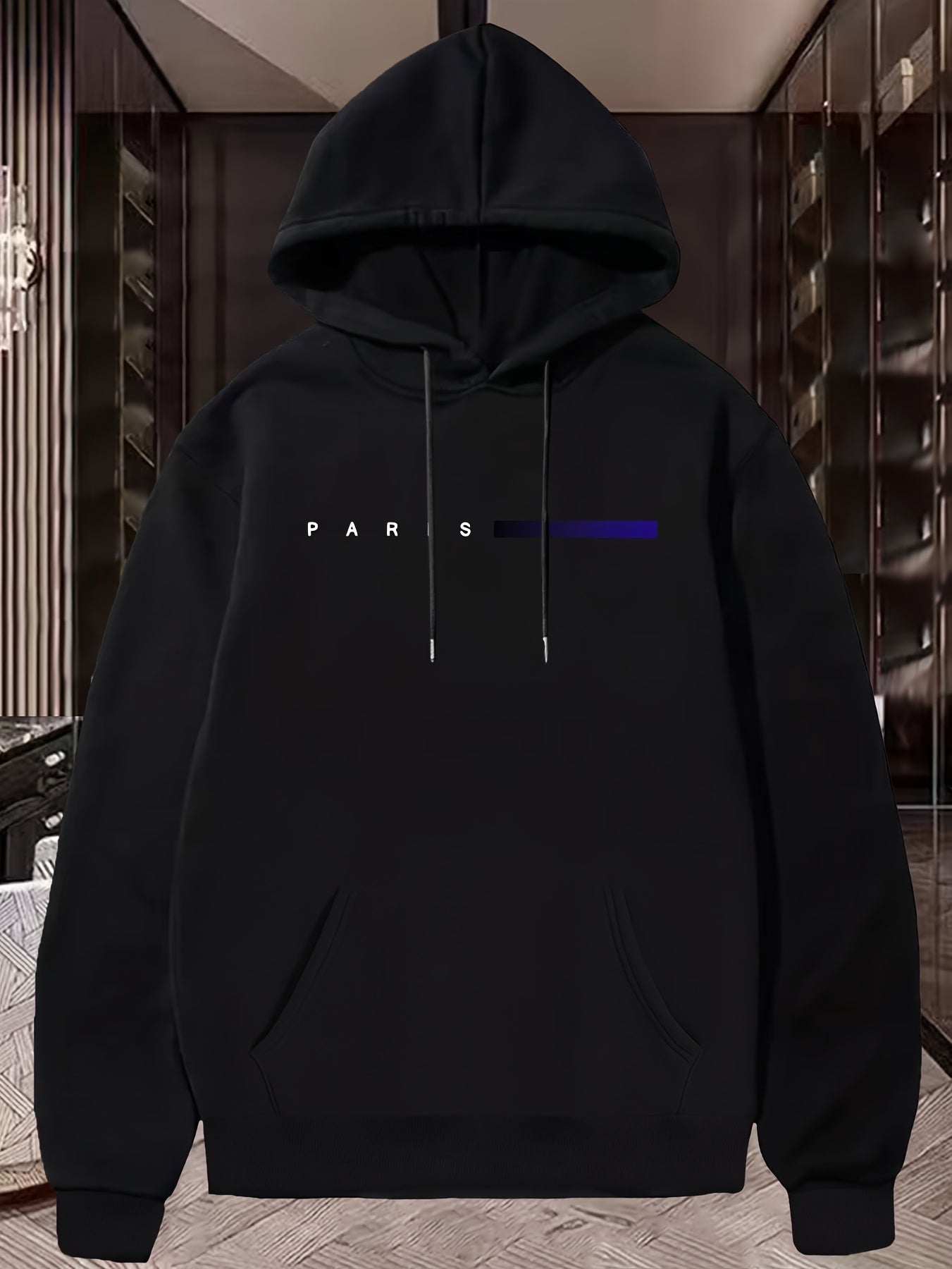 Men's Geometric-Patterned Polyester Sports Costume Hooded Long Sleeve with Applique