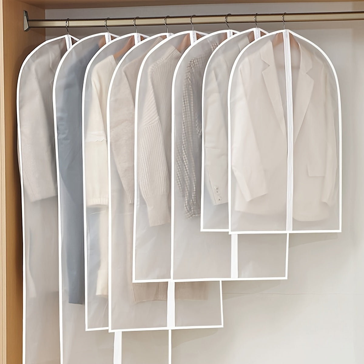 1 dona osiladigan yarim shaffof kiyim qopqog'i uyda foydalanish uchun