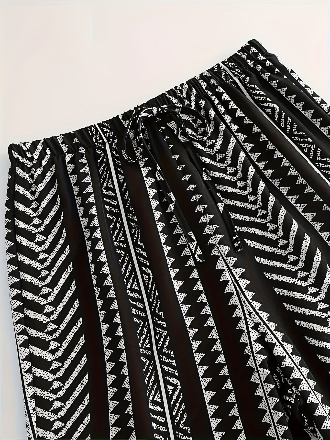 Women Bermuda Shorts Bohemian Tribal Print High-Waisted Loose Fit Summer Lightweight Polyester