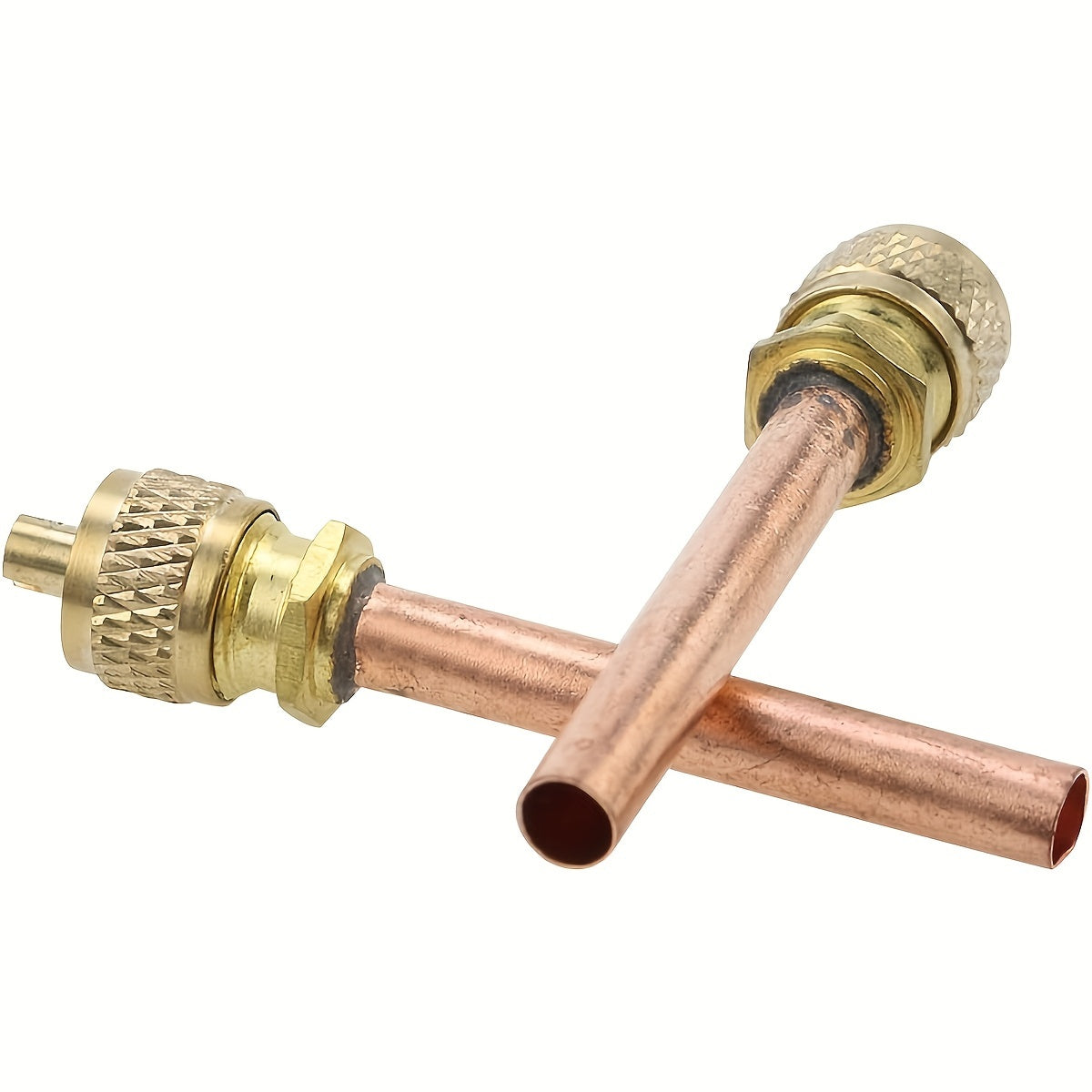Set of 10 Brass Access Valves for Refrigeration and Air Conditioner, 6.3cm