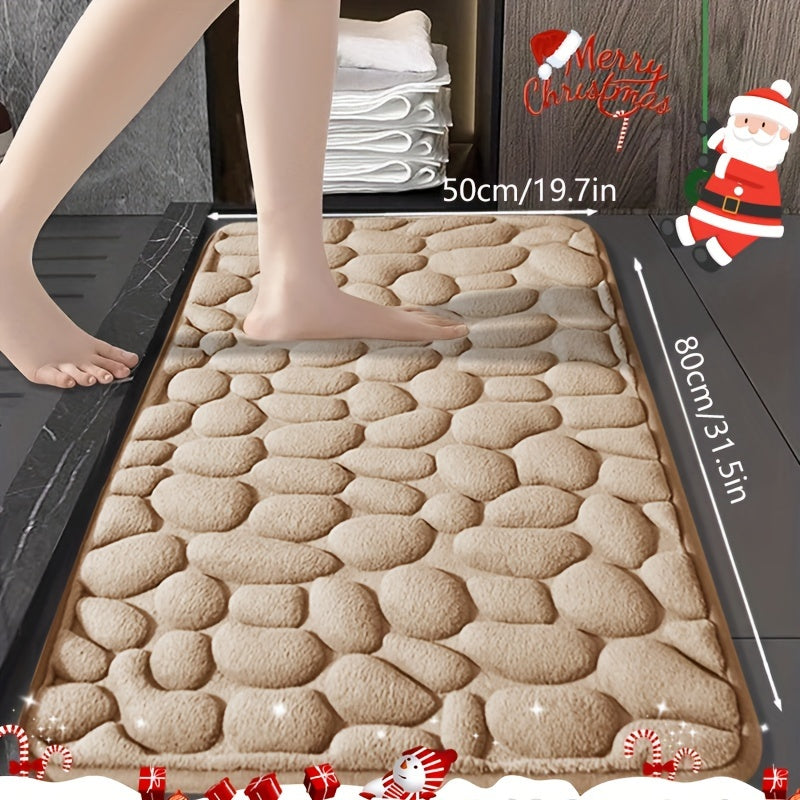 "Xotira Ko'pikli Hammom Gilami To'plami, Yuqori Singdiruvchan, 25D Ko'pik Qattiqligi, Yumshoq Sirpanmaydigan Hammom Gilami Ichki Foyda Uchun, Mashinada Yuvish Mumkin, Kirish Joyi, Xona va Bayram Rojdestvo Bezaklari Uchun Mukammal - Polyesterdan Yasalgan"