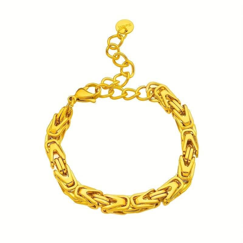 Women's Gold Stainless Steel Thick Chain Bracelet for Daily Wear and Parties