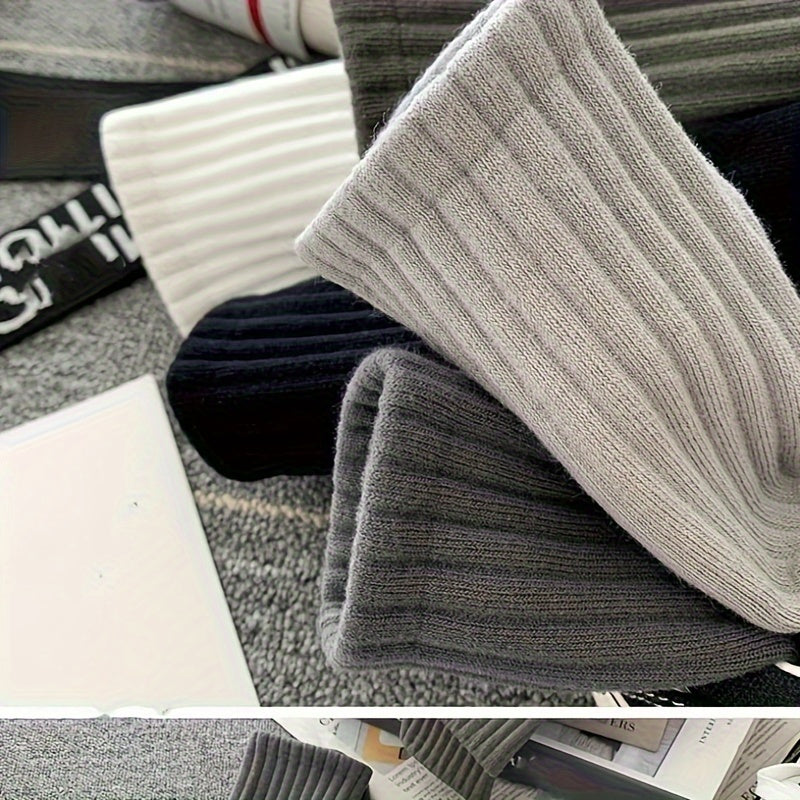 Men's Cotton Blend Crew Socks Pack of 5 for Sports and Casual Wear