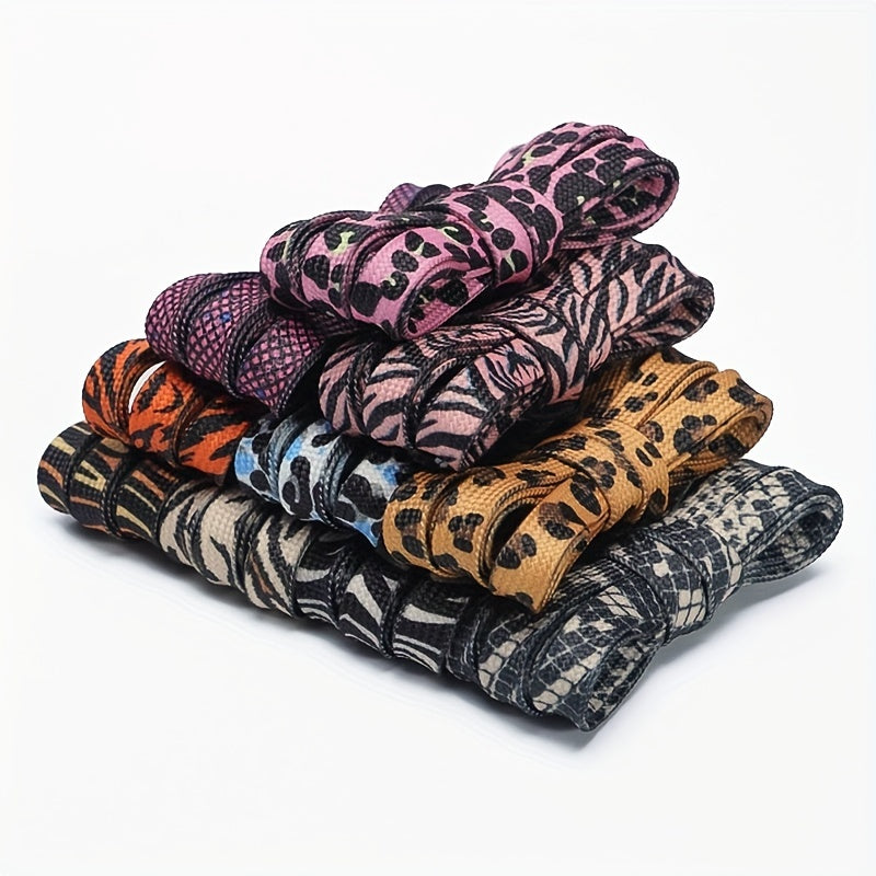 Unisex Polyester Spandex Animal Print Laces for Sneakers Casual Shoes