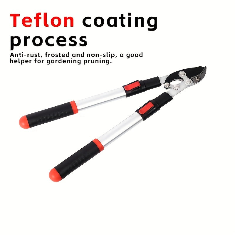 Extra Long Handle Thick Branch Pruning Shears with Retractable Rubberized Handle