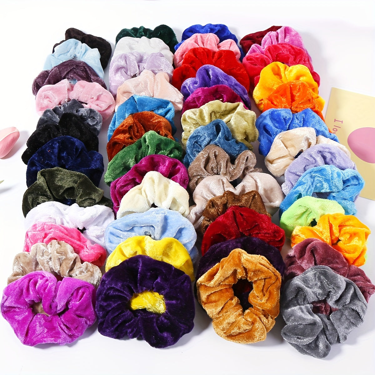 Silk Satin Soch Scrunchies Paketi 60 50 20 18 10 ta, ayollar va o‘smirlar uchun