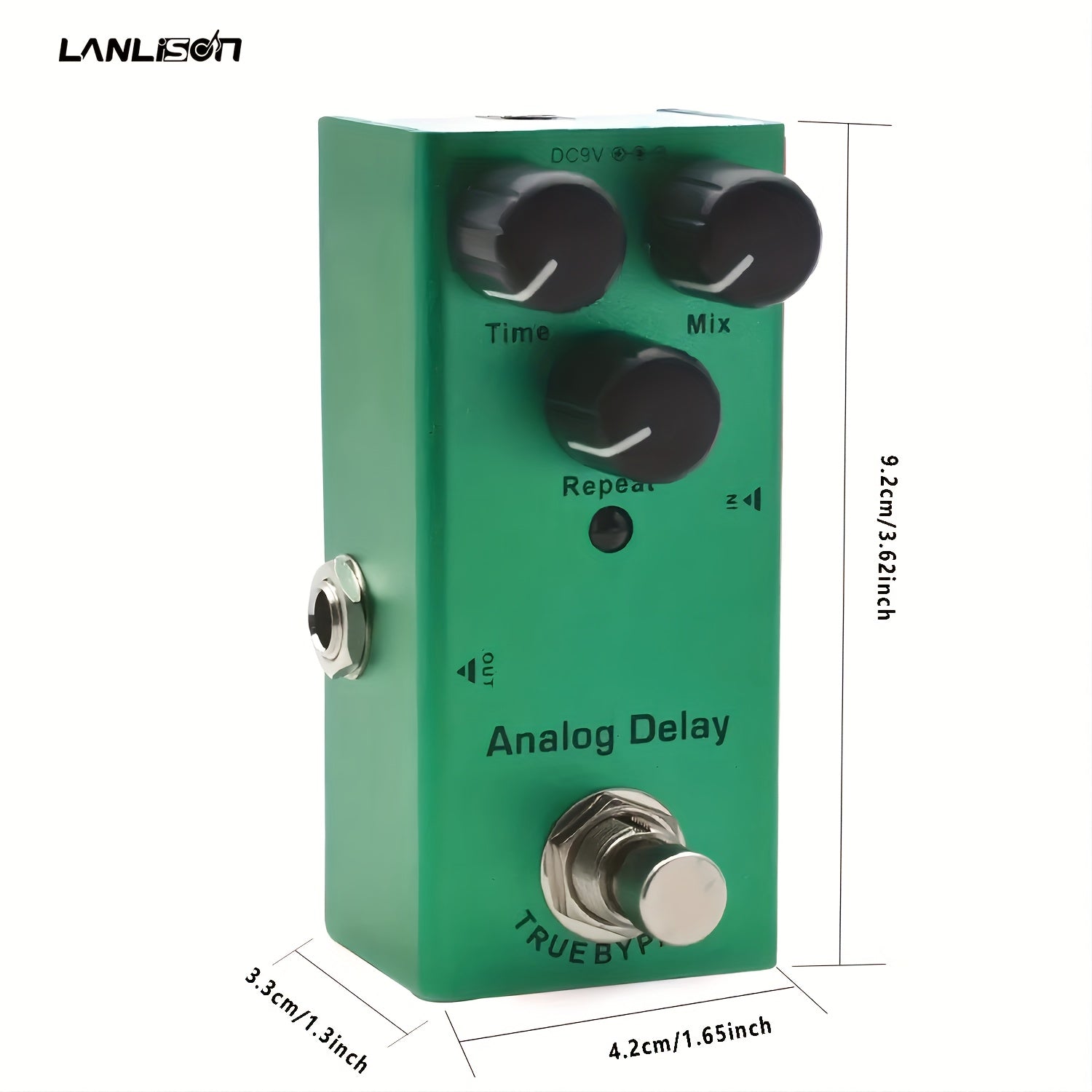 Analog Delay Pedal for Electric Guitar True Bypass USB Boost Cable Dark Green