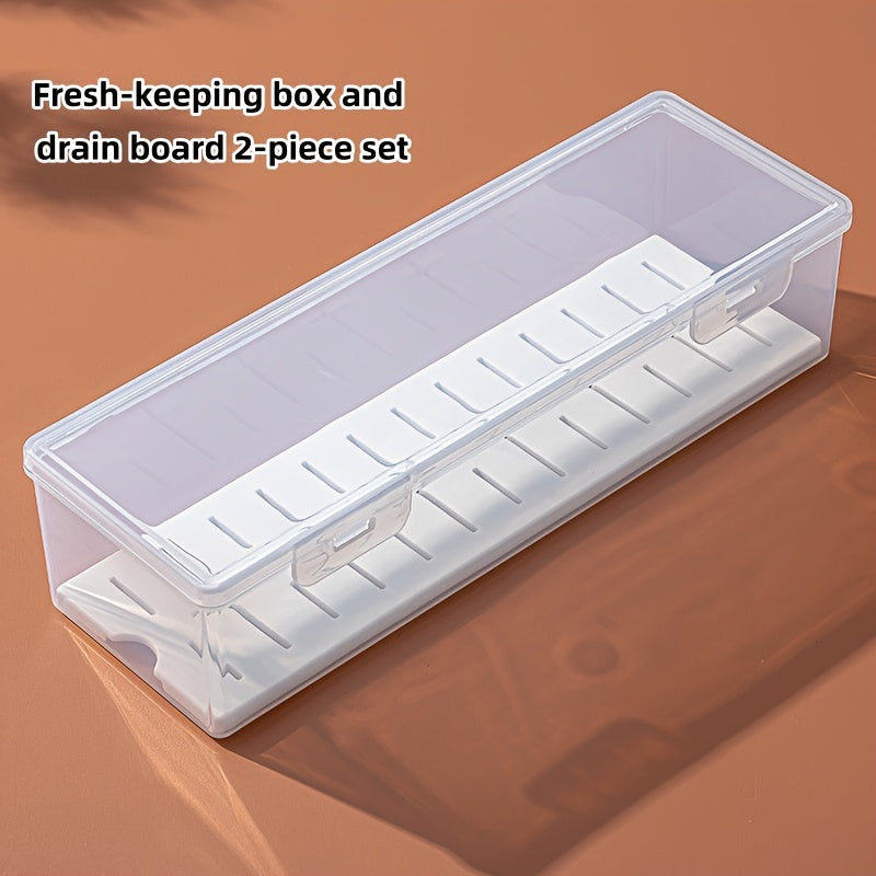 Clear Plastic Vegetable Storage Box with Drainage for Kitchen Organization