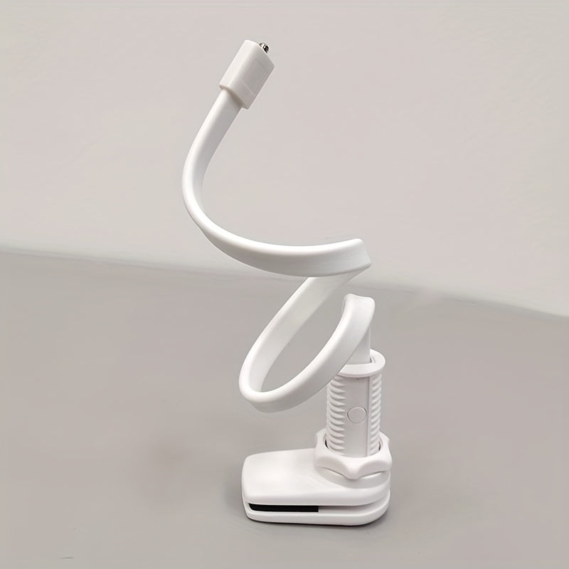 Cylindrical Camera Mount Bracket for Desktop Monitoring with Removable Bottom Clip