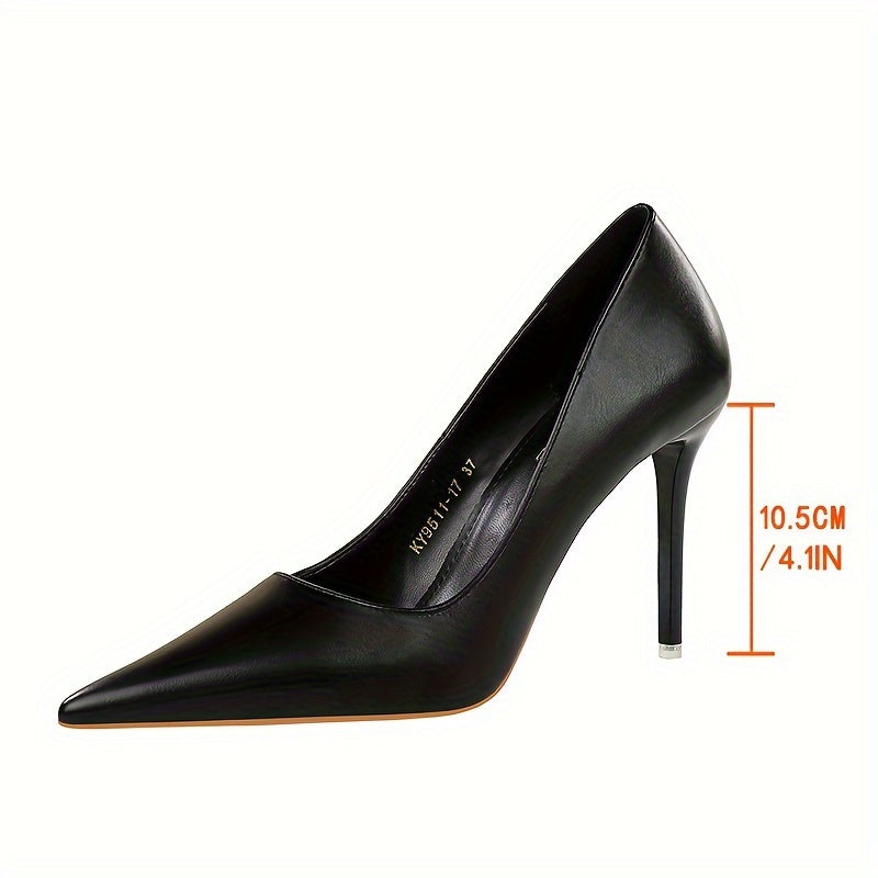 Women's Solid Color Pointed Toe Stiletto Heels Slip-On Ultrahigh Heel