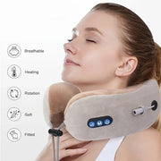 Electric Neck Massager with Heat and Memory Foam Pillow for Deep Kneading and Relaxation