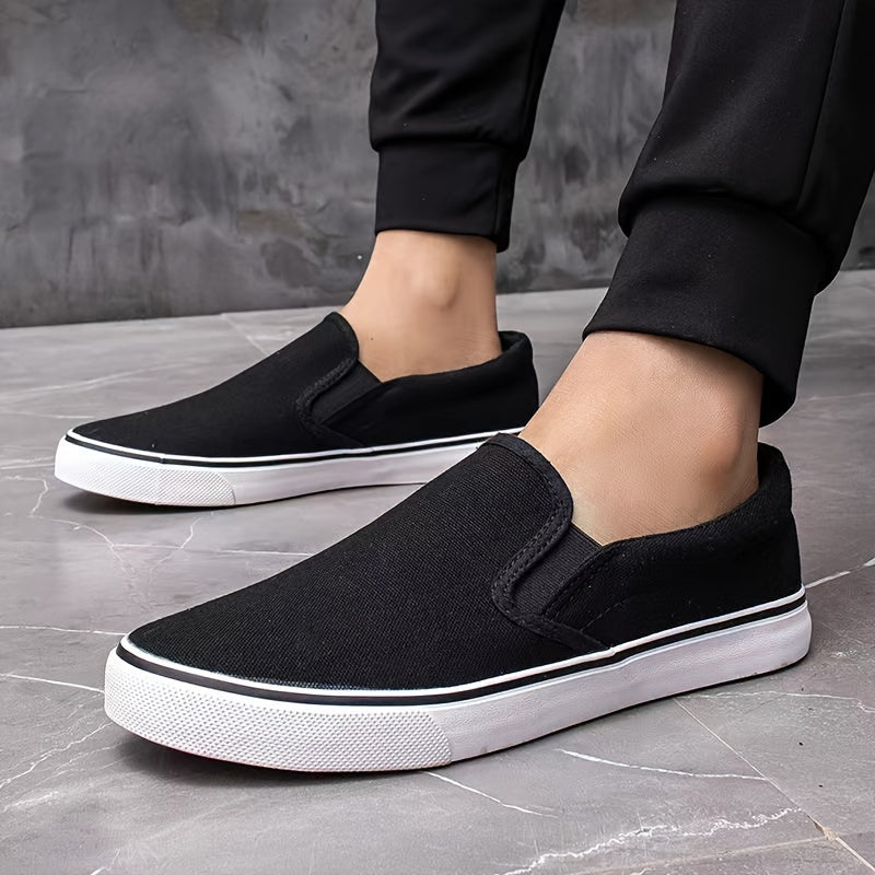 Men's Canvas Slip-On Sneakers Lightweight Breathable Casual Shoes for Spring Summer Fall