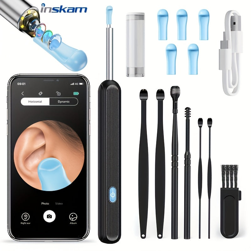 6pcs Earwax Removal Kit with Camera Light Wireless for iOS Android