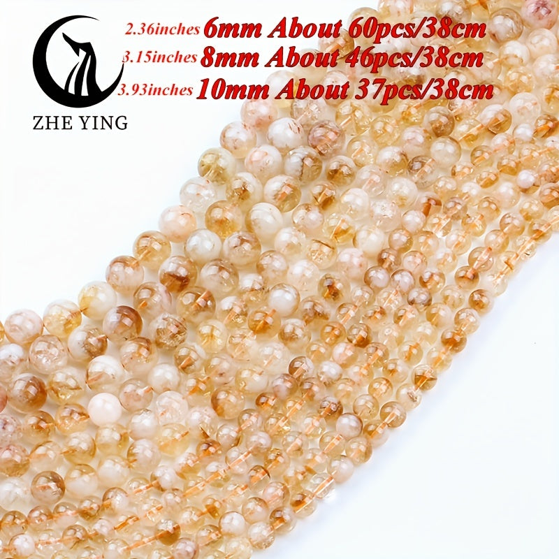 Jewelry Making Set with Citrine Natural Stone Beads for Bracelets and Necklaces 4-10mm