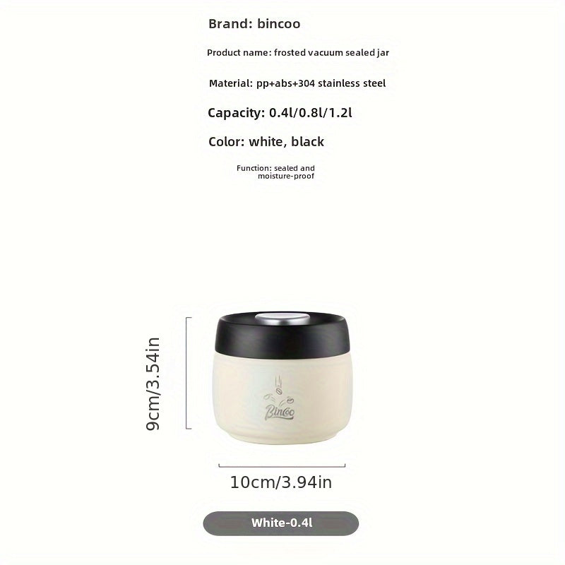 Stainless Steel Coffee Canister Vacuum Sealed Storage Jar for Coffee Beans