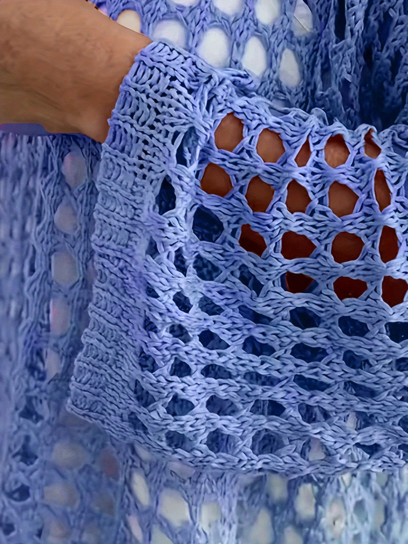 Plus o'lcham ayollar uchun kroşe tığ işi qovg‘a ustki uzun qolli V-shakl bo'yinli yashil