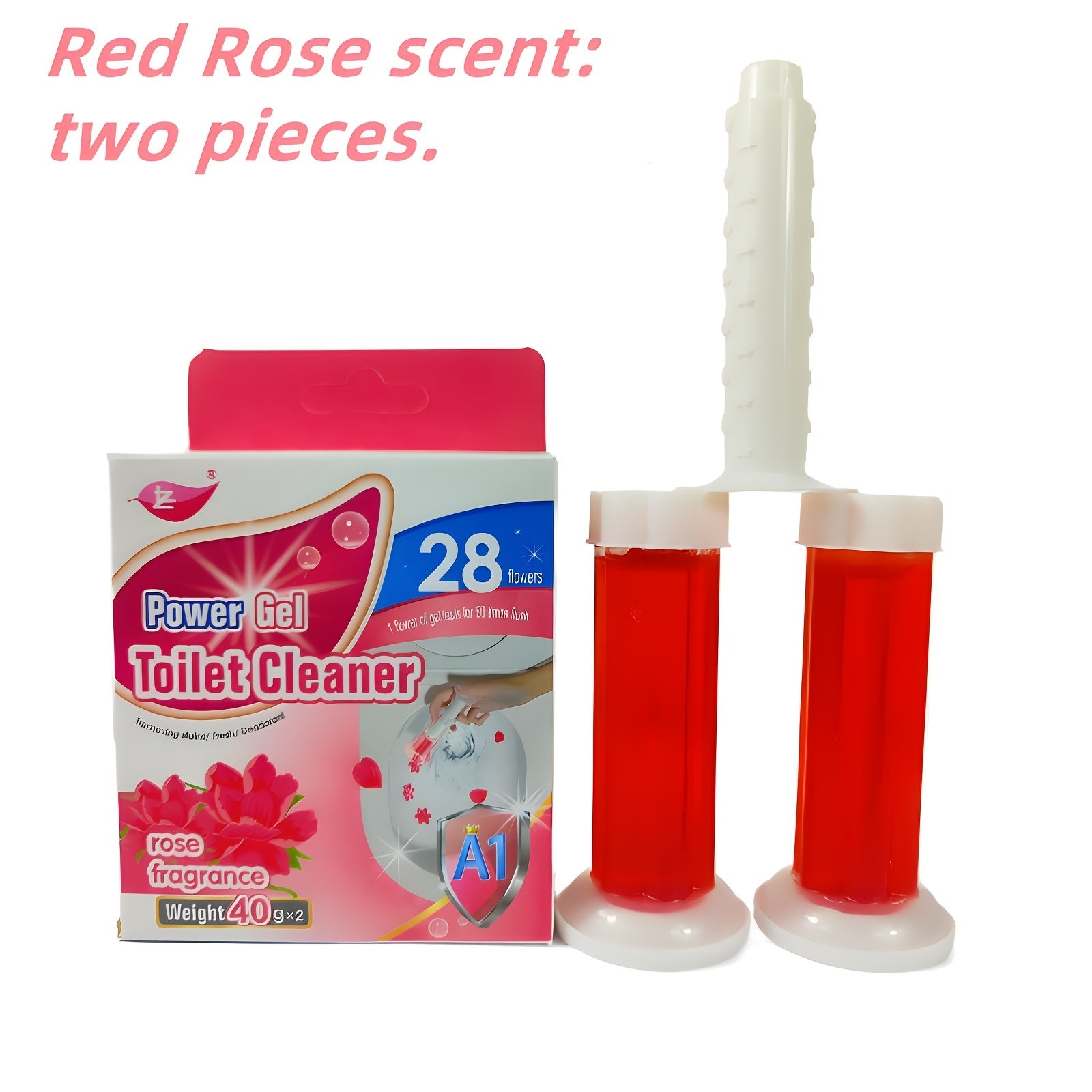Toilet Cleaner Kit with Sticks Flowers Brush Deodorizer All-in-One Cleaning