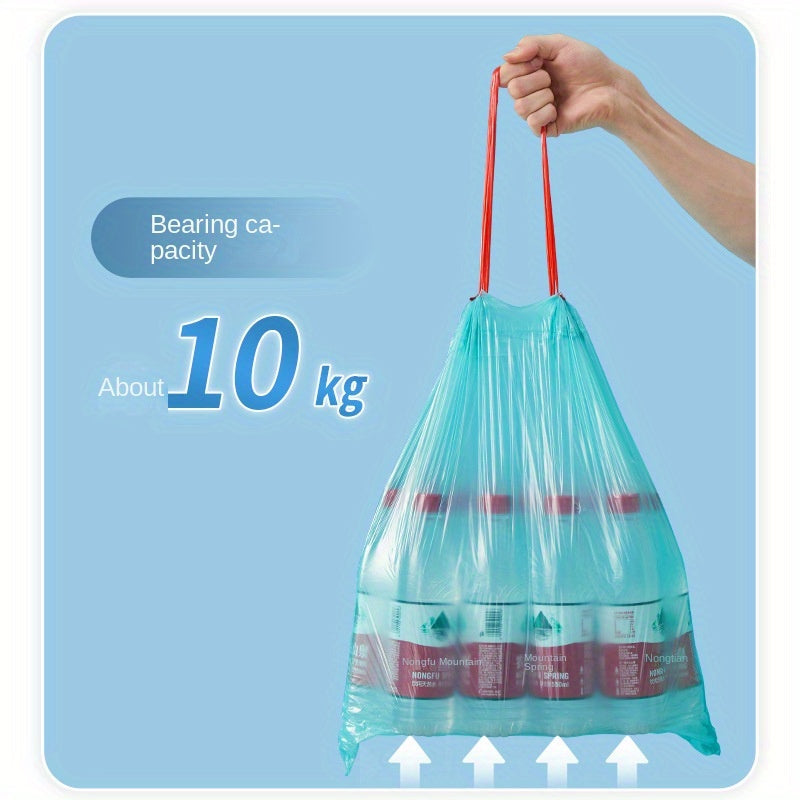 Multipack Tear-Free Drawstring Trash Bags Black Degradable Kitchen Bathroom Bedroom