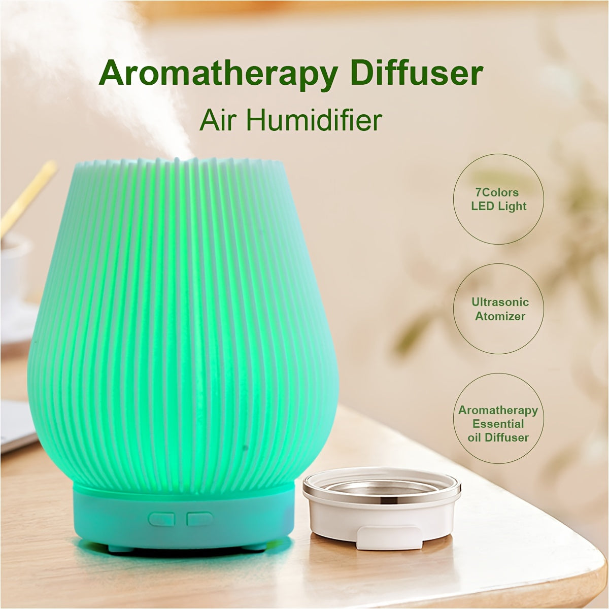 Humidifier And Aroma Diffuser 200ml Multi-Color Night Light Quiet Timer