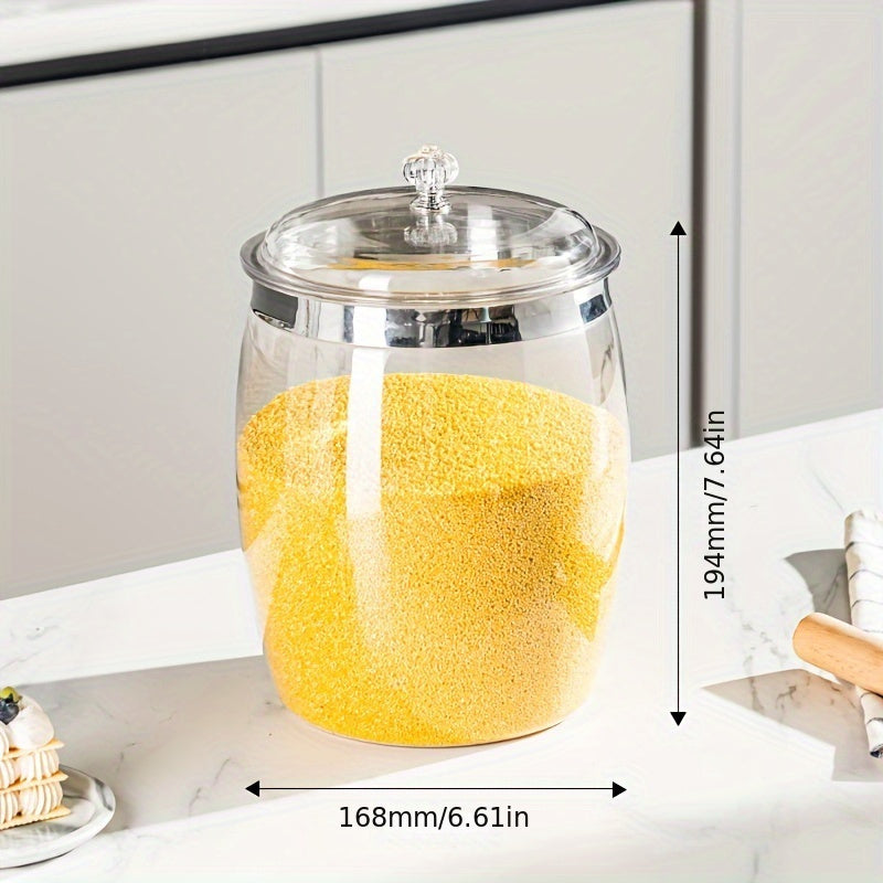 Large PET Transparent Storage Jar for Pickles Nuts Grains and Snacks Reusable Round Flip Top
