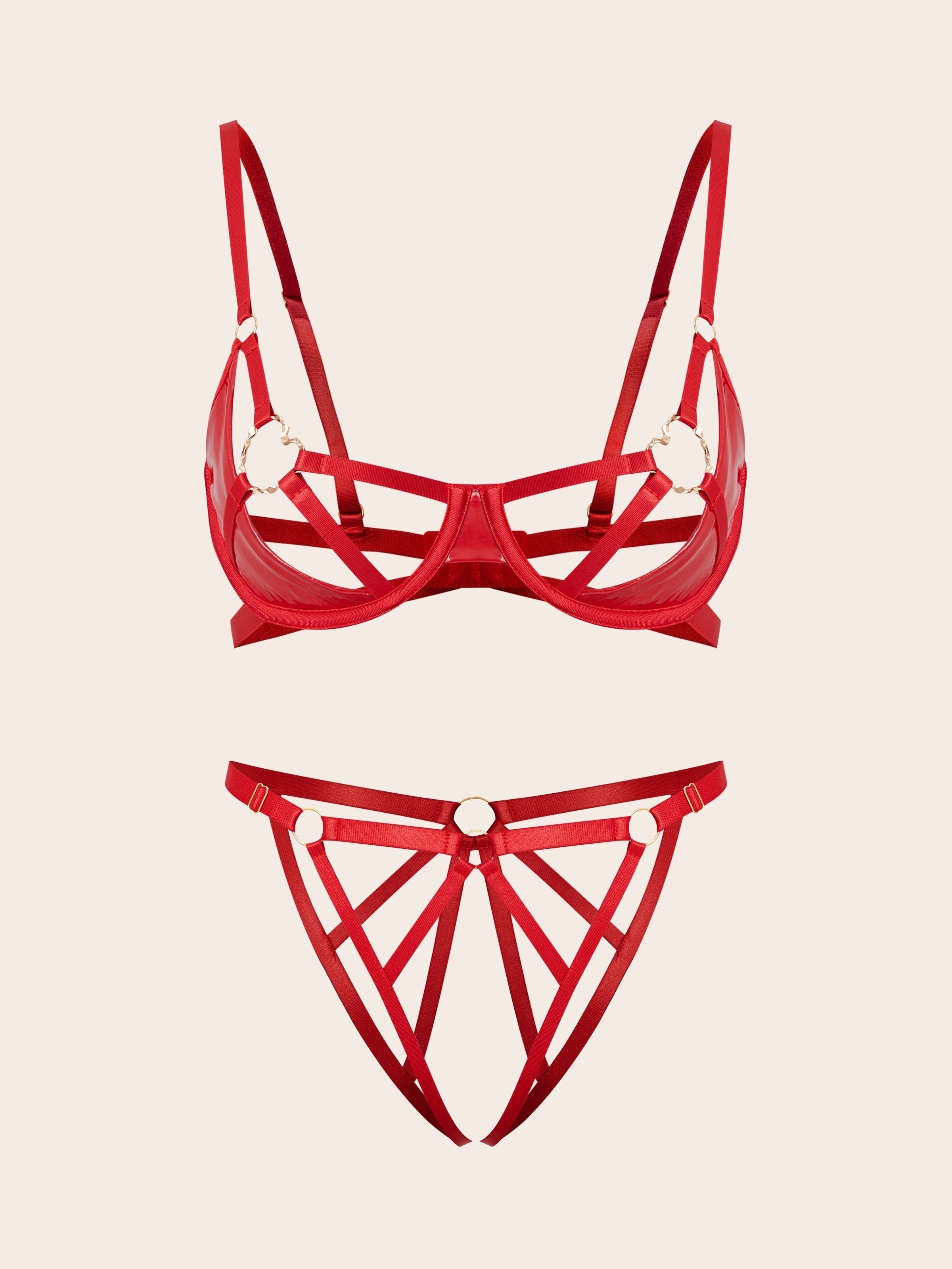 Women's Lace Seductive Lingerie Set with Adjustable Straps