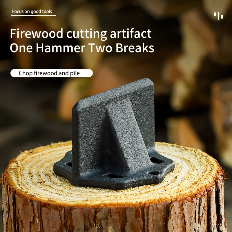 Firewood Splitter and Chopper Set, Durable Metal Log Splitter with Hammer and Anvil Design