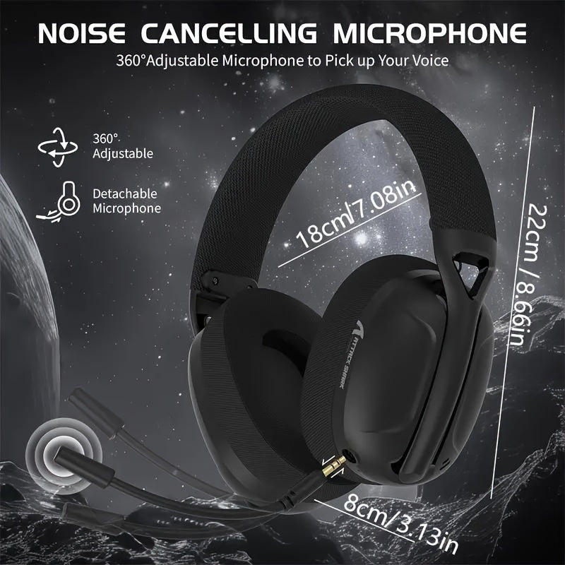 Wireless Gaming Headset with Active Noise Cancellation and 50 Hours Playtime