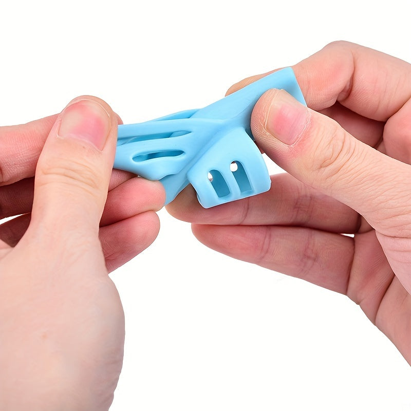 Herramienta de escritura de silicona de dos dedos para niños, color mezclado, ayuda para estudiar, regalo de Ramadán