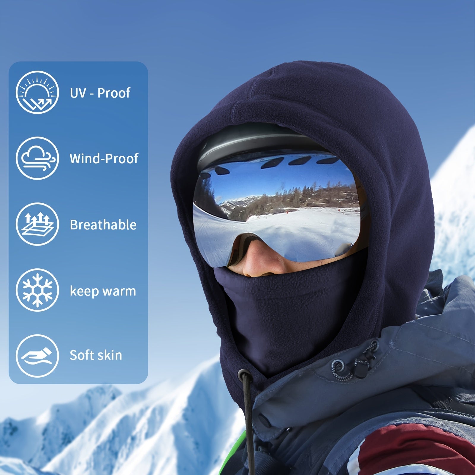 Zamonaviy Trikotaj Ayollar Qish Balaklava Boshligi - Qor va Velosiped Uchun Shamolga Qarshi va Issiq Bo'yin Gaiteri