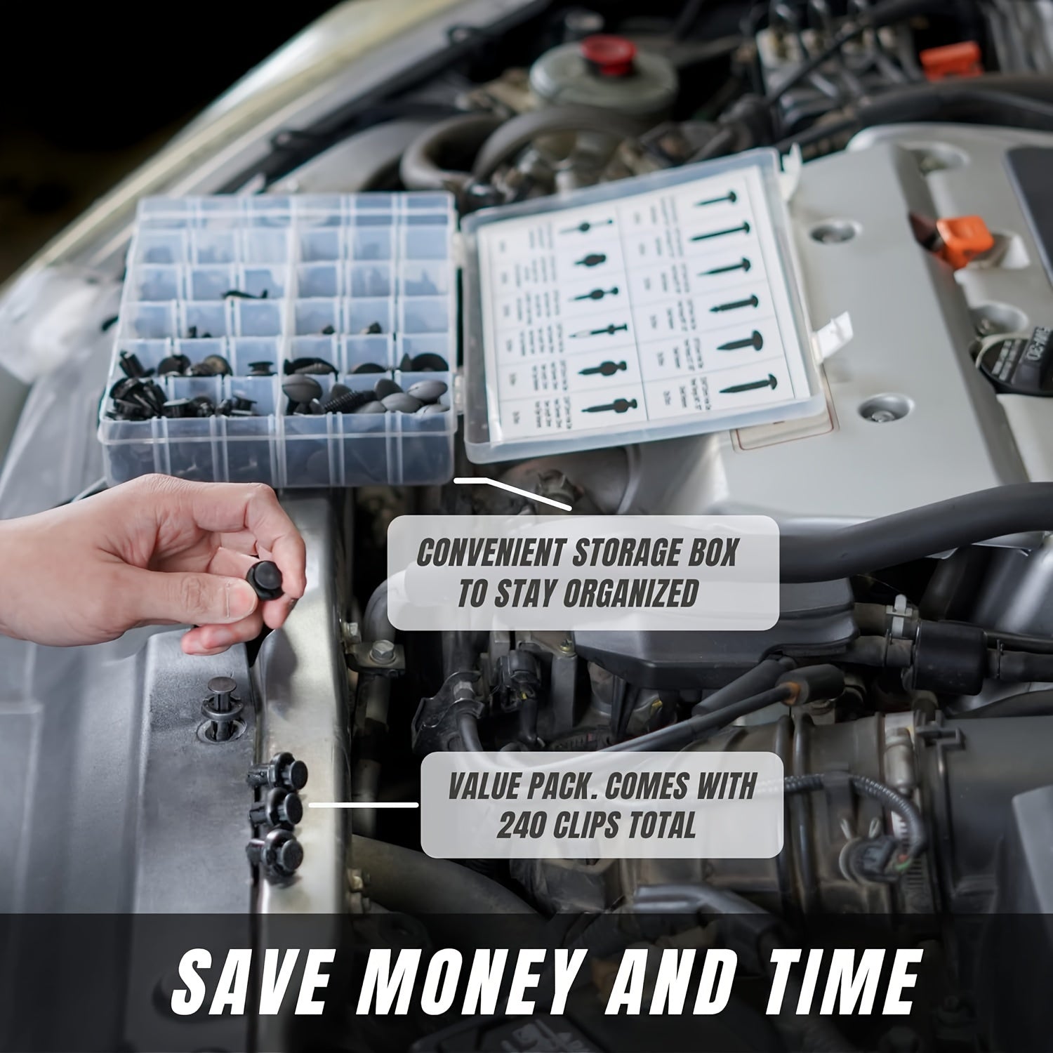 Juego de clips y sujetadores de parachoques de plástico para coche 100/190 piezas remaches de empuje automáticos