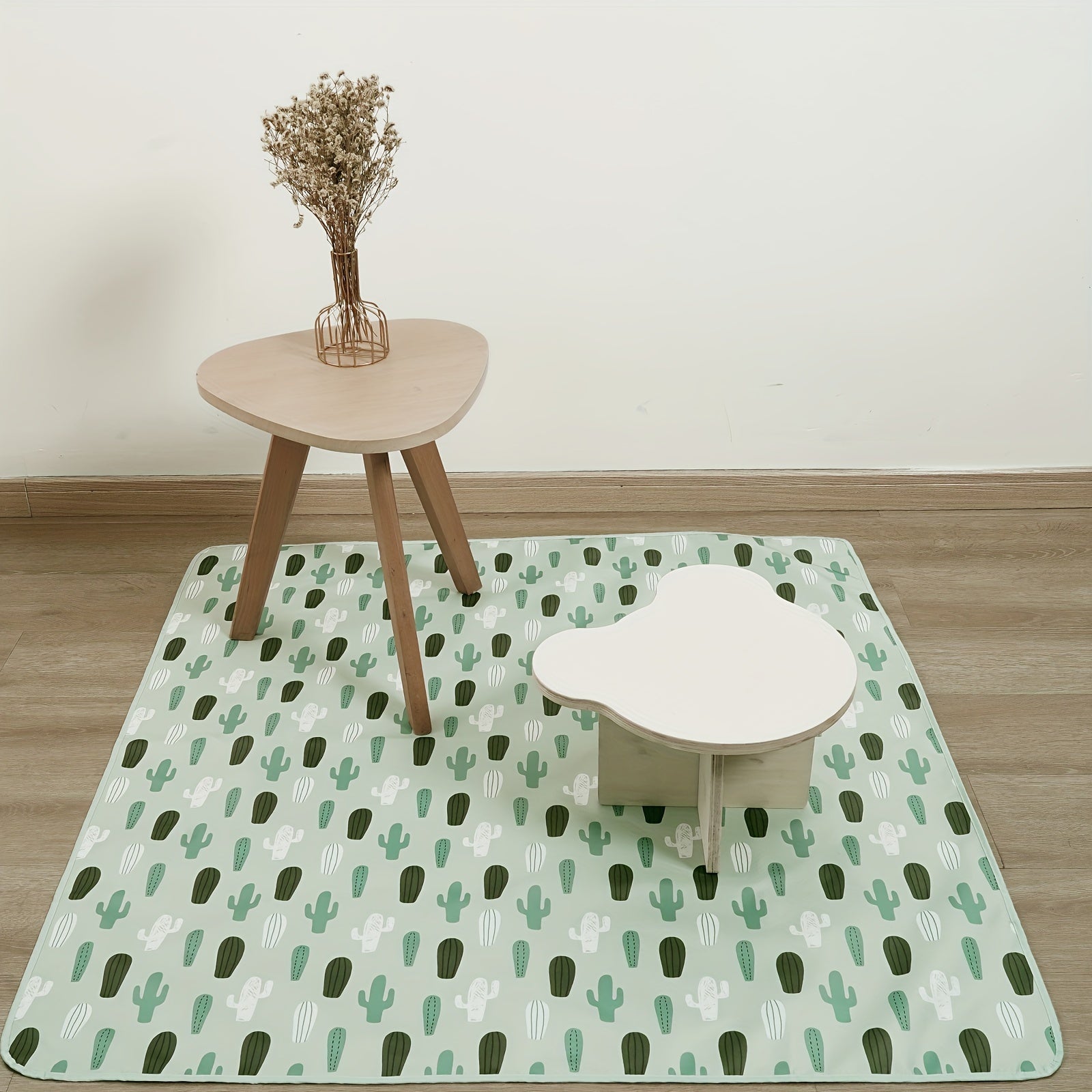 Kids Play Mat 109x109 cm Waterproof Non-Slip Foldable for Crawling and Play