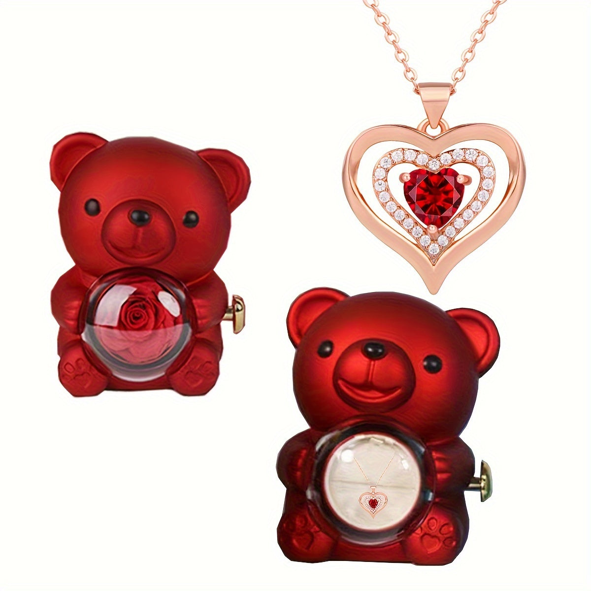 Abadiy sevgi sovg'asini bering, bizning Ikki Yurakli Olmos Pendanti bilan to'ldirilgan Rose Gift Box - Ona, Xotin, Qiz, Do'st uchun ideal zargarlik. Rojdestvo, Sevishganlar kuni, Yubileylar, Onalar kuni, Tug'ilgan kunlar, To'ylar va uchun mukammal.