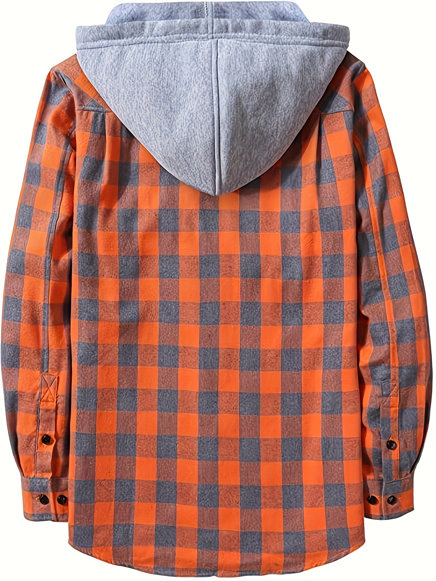 Men's Plus Size Plaid Hooded Shirt Jacket for Casual Daily Wear