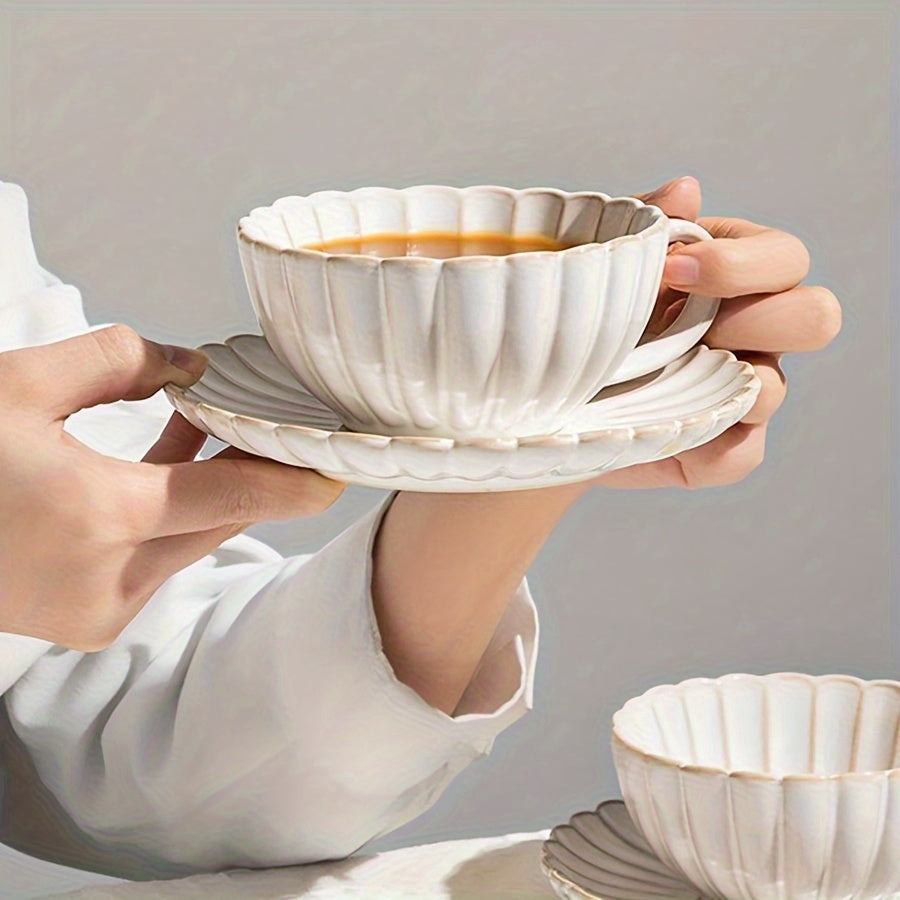 Ceramic Teacup and Saucer Set for Tea Parties and Gifts